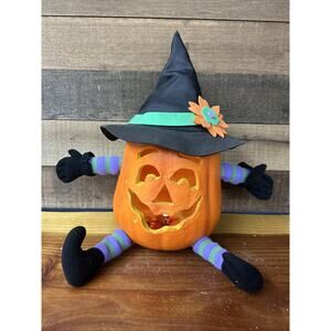 VTG Paper Magic Group Blow Mold Lighted Witch Jack O Lantern Halloween Prop 1998